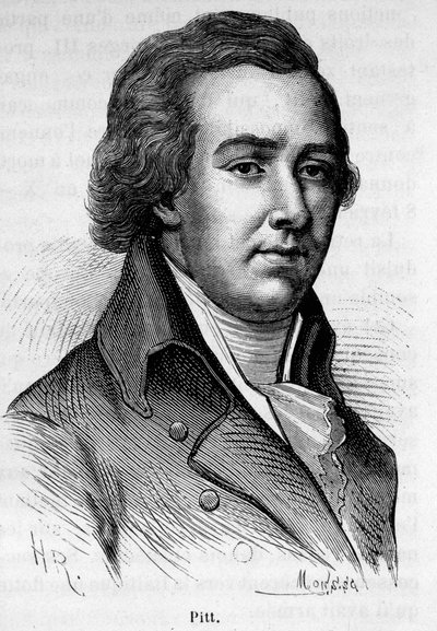 元英国大臣ウィリアム・ピット・ザ・ヤング（1759-1806）の肖像。 作： Unknown artist