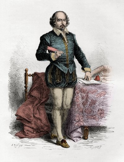 ウィリアム・シェイクスピア（1564-1616）の肖像 - フランソワ・ギゾー著「L