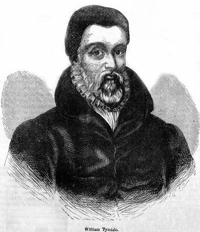 ウェールズの神学者・翻訳者であるウィリアム・ティンデール（ティンデール）（1494-1536）の肖像。19世紀のエングレーヴィング。 作： Unknown artist