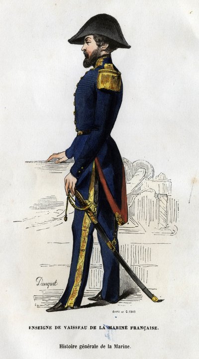 フランス海軍の船記号の肖像。ヴァン・テナックの「Histoire générale de la marine」に掲載されています。 作： Unknown artist