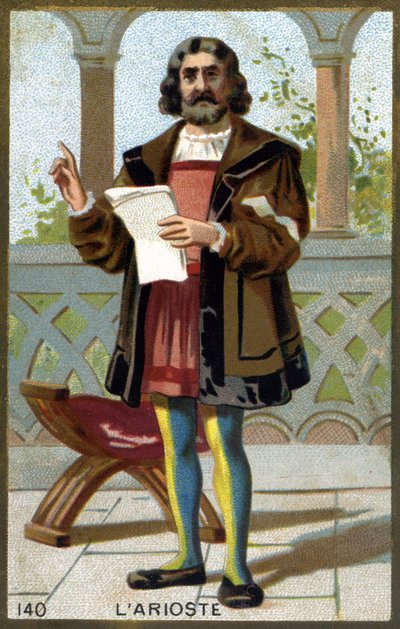 アリオスタ（1474 - 1533）またはルドヴィコ・アリオストの肖像。19世紀末のクロモリトグラフ。 作： Unknown artist