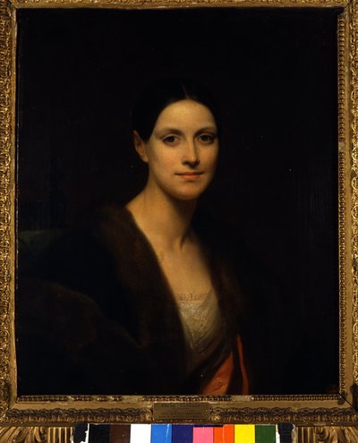 オーストリアの舞踏家ファニー・エルスラー（1810-1884）の肖像 無名の絵画。19世紀 ミラノ・スカラ座美術館 イタリア 作： Unknown artist