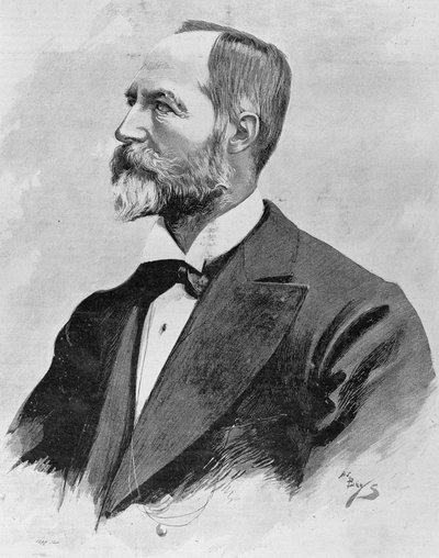 パリ伯爵（1838-1894）（ルイ・フィリップ・ドルレアン）の肖像。H.マルタンの「フランス史」に掲載されている19世紀末のエングレーヴィング。 作： Unknown artist
