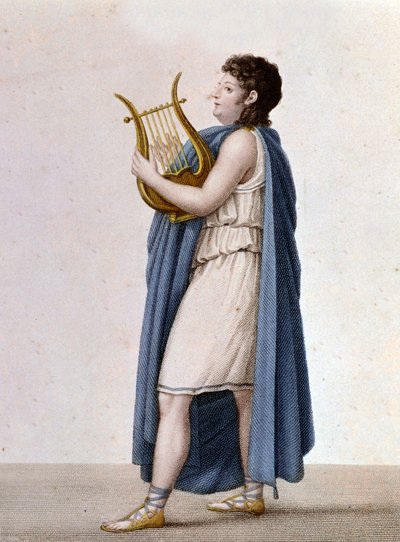 フランスのテノール歌手アドルフ・ヌリット（1802-1839）が、クリストフ・グロックの同名作品でオルフェウス役を演じた際のポートレート。 作： Unknown artist