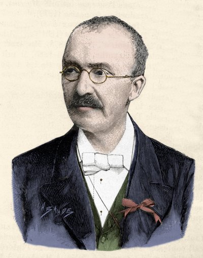 ドイツの考古学者、ハインリッヒ（ヘンリー）・シュリーマン（1822-1890）の肖像。 作： Unknown artist