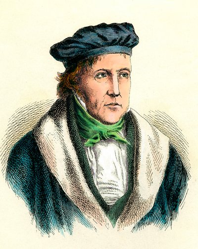 ドイツの哲学者、ゲオルク・ヴィルヘルム・フリードリヒ・ヘーゲル（1770-1831）の肖像。 作： Unknown artist
