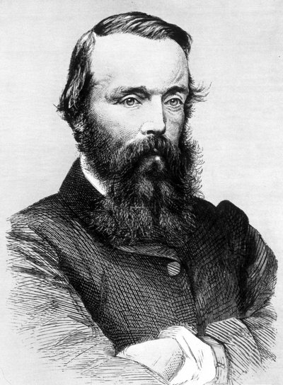 アイルランドの探検家ロバート・オハラ・バーク（1820～1861）の肖像 - 彫刻 作： Unknown artist
