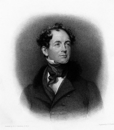 アイルランドの詩人トーマス・ムーア（またはトーマス・モア）（1779-1852）の肖像 19世紀のエングレーヴィング 作： Unknown artist