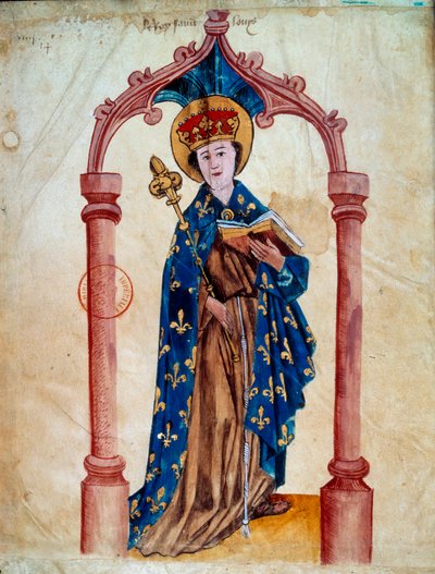 フランス王ルイ9世（サン・ルイ）（1214-1270）の肖像 ギヨーム・ルヴェル作「L