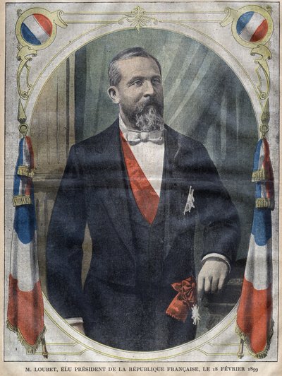フランス共和国大統領エミール・ルベ（1838-1929）の肖像 - 1899年の「ル・プレラン」誌に掲載されたエングレーヴィング 作： Unknown artist