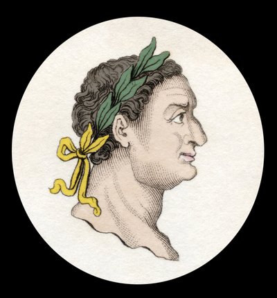 ローマ皇帝ティトゥス(39-81)の肖像。(Titus Flavius Sabinus Vespasianus).19世紀のエングレーヴィング。 作： Unknown artist