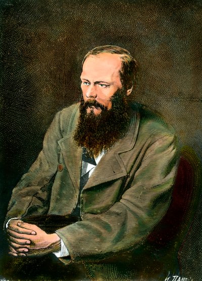 ロシアの作家Fedor Dostoievsky（DostoevskyまたはDostoevskij）（1821-1881）の肖像。 作： Unknown artist