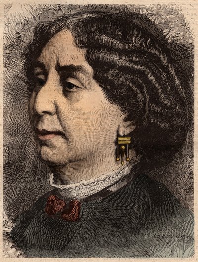 作家ジョルジュ・サンド（1804-1876）の肖像 Aurore Dupin, Baroness Dudevant" 作： Unknown artist