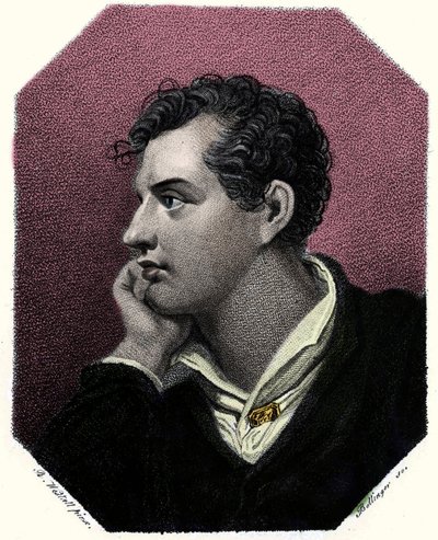 詩人ジョージ・ゴードン・バイロン（1788-1824）の肖像。 作： Unknown artist