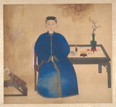 家族の肖像、19世紀半ば（19葉のアルバム、絹本、墨、彩色） 作： Unknown Artist