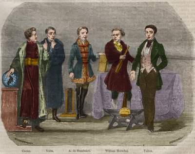 科学者の肖像 ジョルジュ・キュヴィエ（1764-1832）、アレッサンドロ（アレクサンドル）・ヴォルタ（1745-1827）、アレクサンダー・フォン・フンボルト（アレクサンドル・ド・フンボルト 作： Unknown artist