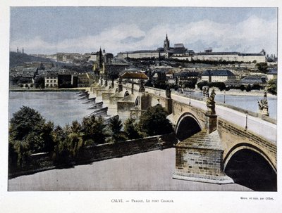 プラハ、カレル橋、19世紀後半 作： Unknown artist
