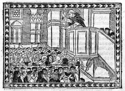 G. Savonarola (Jerome Savonarola) (1452 - 1498)の説教 - "Compendium of Revelatione", incunabule of 23/4/1496に掲載。 作： Unknown artist
