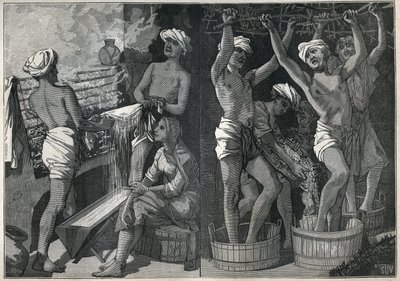 インドでの漆の調合。Adolphe BITARDの "Les arts et metiers illustres "に掲載された1885年の図版。 作： Unknown artist