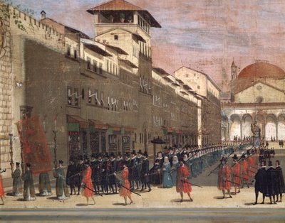 フィレンツェのセルヴィ通りの行列（絵画、1650年頃 作： Unknown artist