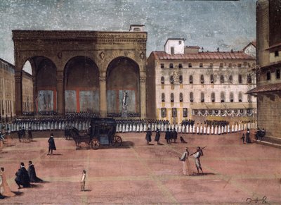 フィレンツェのセルヴィ通りの行列（絵画、1650年頃 作： Unknown artist