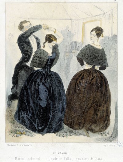 パリのプロムポピュラー：プラド、1860年頃：「クアドリラ、ポルカ、クララの神格化」。 作： Unknown artist
