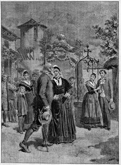 アルフォンス・ドーデ（1840-1897）の3幕5画のメロドラマ「アルルの女」を、ジョルジュ・ビゼー（1838-1874）が音楽をつけてオデオン座で上演したもの。1885年「The Illustrous World」に掲載された図版 作： Unknown artist