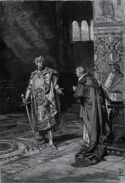 ローマ市民のトリビューンであるコーラ・ディ・リエンツォ（1314-1354）を表現したもの。19世紀末のイラスト 作： Unknown artist
