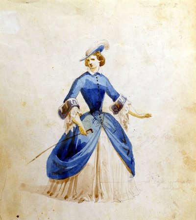 ジュゼッペ・ヴェルディのオペラ「椿姫」におけるヴィオレッタの表現。1855 作： Unknown artist