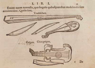 弦楽器と射手を表現しています。Musurgia practical manual of musicから引用しています。 作： Unknown artist