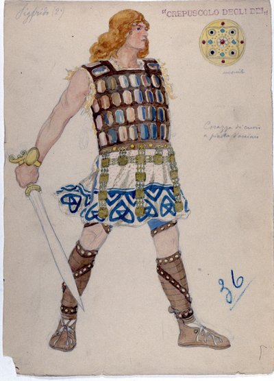 神々の黄昏」のために「ジークフリート」のキャラクターを表現。"Der ring des Nibelungen" 作： Unknown artist