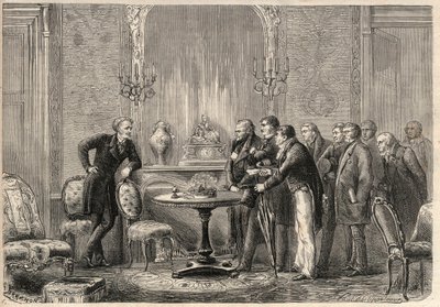 オノレ・ド・バルザック（1799-1850）の戯曲「メルカデ」（Le Faiseur）をコメディ・フランセーズで表現したもの。第三幕、第六場。L