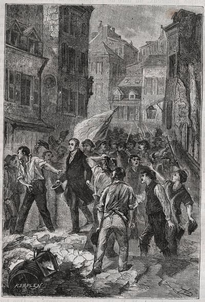 1831年、リヨンのカヌートの反乱 - ルイ・ブービエ・デュモラール（デュモラール）（Bouvier Dumolart）リヨンの県知事兼副知事が釈放された。 作： Unknown artist
