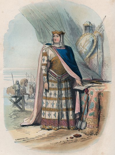 Richilde of the Ardennes (or Richilde of Provence) (ca. 845 2 June 910, Kingdom of Lower Burgundy)は、フランク王国の王であり皇帝であったシャルルの第二の妃である - Portrait of Richilde d