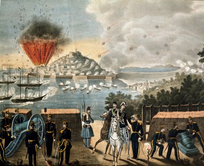 リソルジメント-ジュゼッペ・ガリバルディ（1807-1887）の「千人隊」「赤シャツ隊」の遠征-イタリア・ゲーテの包囲戦 作： Unknown artist