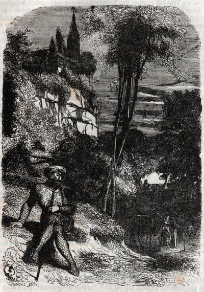 ロドモン、イザベラと年老いた隠者 - 1851年、ルドヴィコ・アリオストの「激情のロラン」（Orlando furioso）（16世紀）からのエングレーヴィング（Ariosto - Edition translated by the Count of Tressan and published by Gustave Harvard 1851）で知られる。 作： Unknown artist