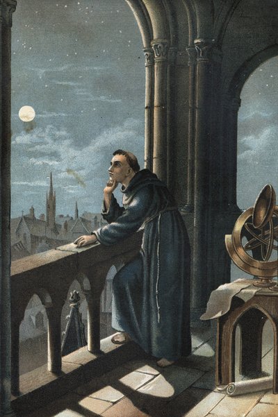 Roger Bacon to oxford.Franciscan monk, theologian, philosopher and English scholar (Ilchester, Somerset, circa 1214 at Oxford) 作： Unknown artist