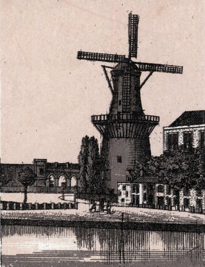 オランダ、ロッテルダム。オランダの風車。「世界図説168景」より 未発表（19世紀末 作： Unknown artist