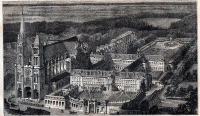 サン・ドニのカテドラル近くにあるサン・ルイ王家（レジオン・ドヌール教育院） - 1867年頃のエングレービング 作： Unknown artist
