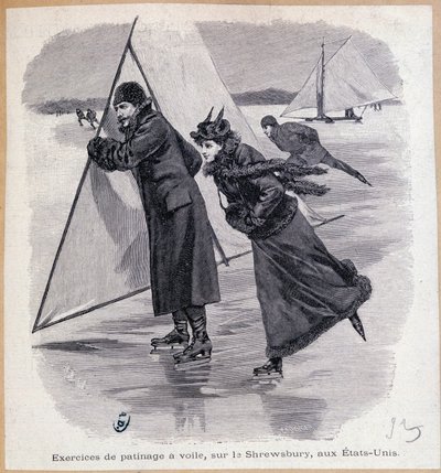 帆走練習、シュルーズベリー号、アメリカ、1890年頃 - 彫刻、19世紀後半 作： Unknown artist