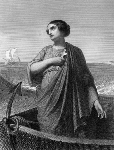 Saint Paule.Roman Patrician (347 to 404) - "The Holy Women "にて。1852. 作： Unknown artist