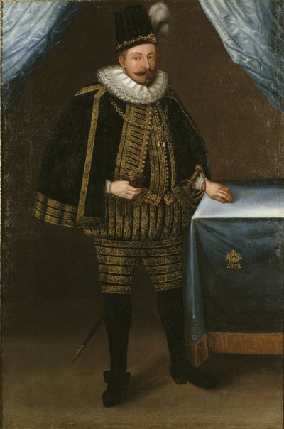 Sigismund III Vasa, roi de Pologne - ポーランド王Sigismund III Vasa（1566-1632）の肖像、匿名 .油彩・キャンバス 作： Unknown artist