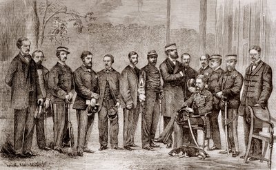 1856年から1860年まで続いた第二次アヘン戦争のイギリス軍人とその部下であるSir James Hope Grant（1808-1875）。 作： Unknown artist