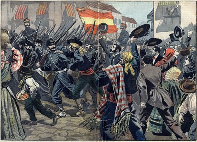 スペインと北米の間で起きた米西戦争またはキューバ独立戦争（1868年～1898年 作： Unknown artist
