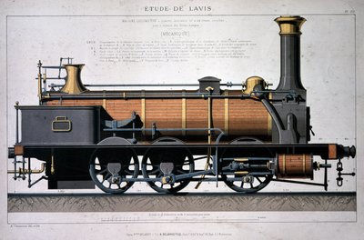 蒸気機関車 - 洗い場での描画 作： Unknown artist