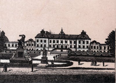 スウェーデン・ストックホルム：ドロットニングホルム城の眺め（Castle Drottningholms）......『世界図説168景』より 未発表（19世紀末頃 作： Unknown artist
