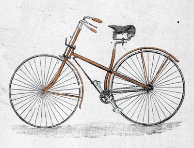 ストレートボディの自転車モデル。 作： Unknown artist