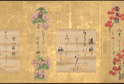 定家十種和歌集（十葉アルバム） 18世紀初頭 紙本墨画・彩色 作： Unknown Artist