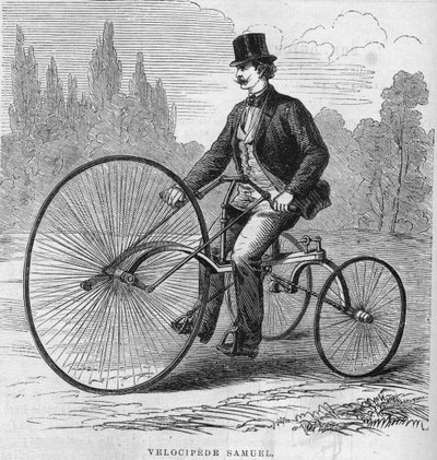 アイザック・サミュエルのアメリカン・ベロシペード。1869 作： Unknown artist