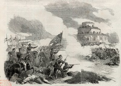 1852年4月のモンテ・カセロスの戦い-フスト・ホセ・デ・ウルキーザ（1801-70）の反乱；アルゼンチンの独裁者フアン・マヌエル・デ・ロサス（1793-1877）に対するもの-2月3日のカセロスの戦い、またはモンテ・カセロスの戦い 作： Unknown artist